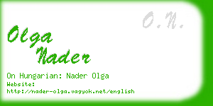 olga nader business card